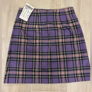 Brandy Melville NWT Purple, Yellow, and Pink Plaid Mini Skirt